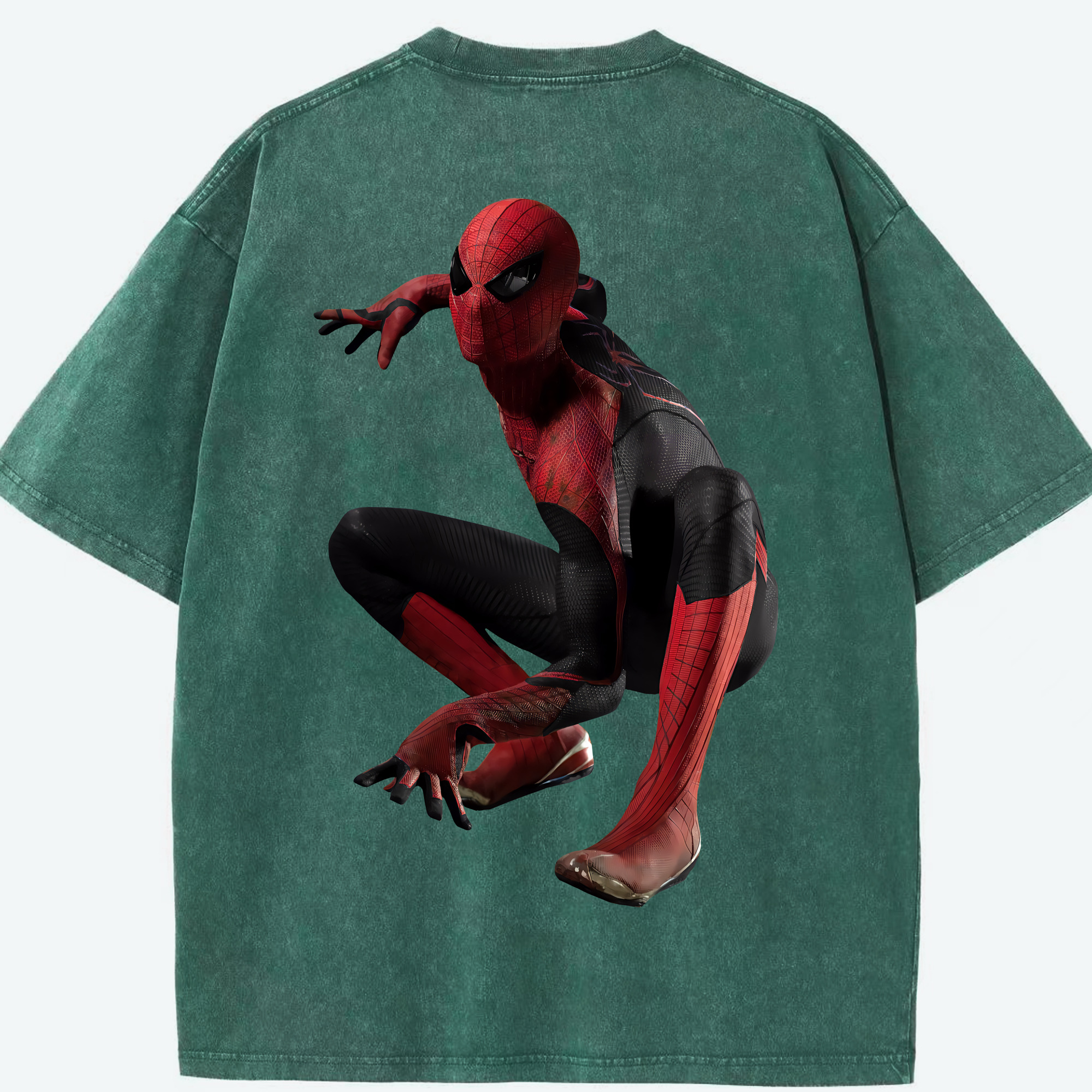 （画像用） Spider Man スパイダーマン 綿100% ヴィンテージ風 半袖Tシャツ（背面プリント）